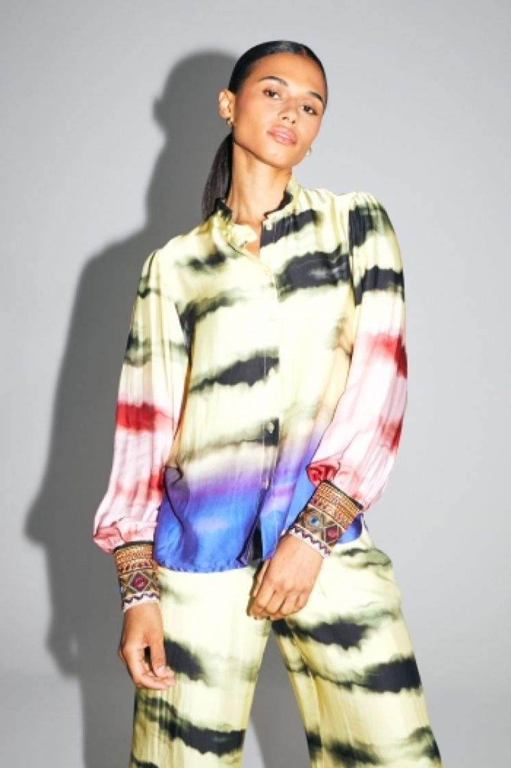 CHEMISE DARLINE IMPRIMÉ FUNKY jaune