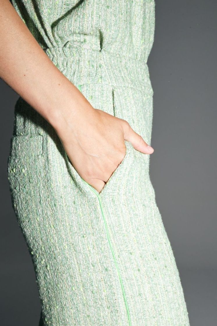 PANTALON CHARLIE TWEED green
