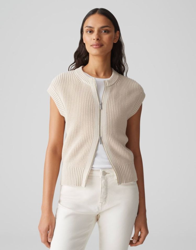 GILET TRICOTÉ CÔTELÉ 