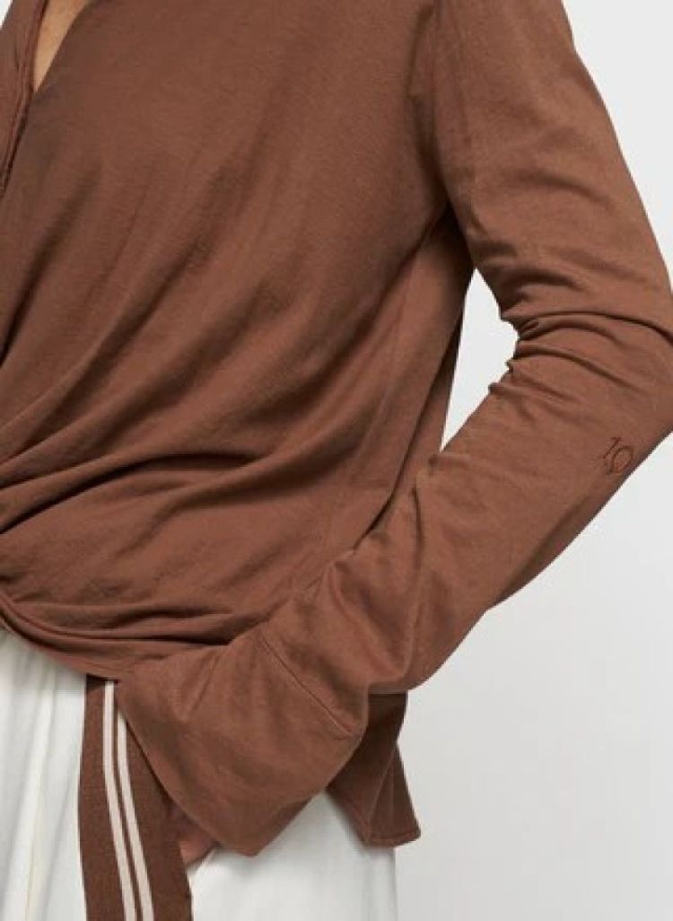 wrap blouse truffle