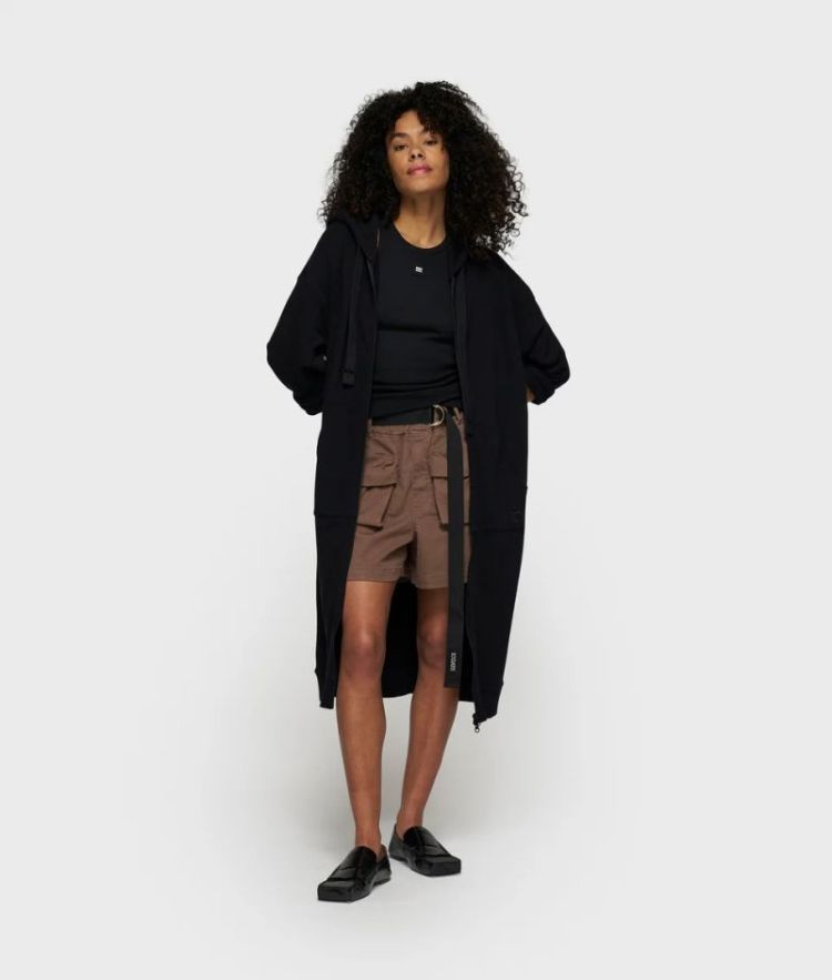 Long zip hoodie fleece BLACK 