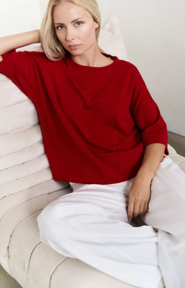 MAILLE FINE OVERSIZED SCARLET SCARLET SAGE RE