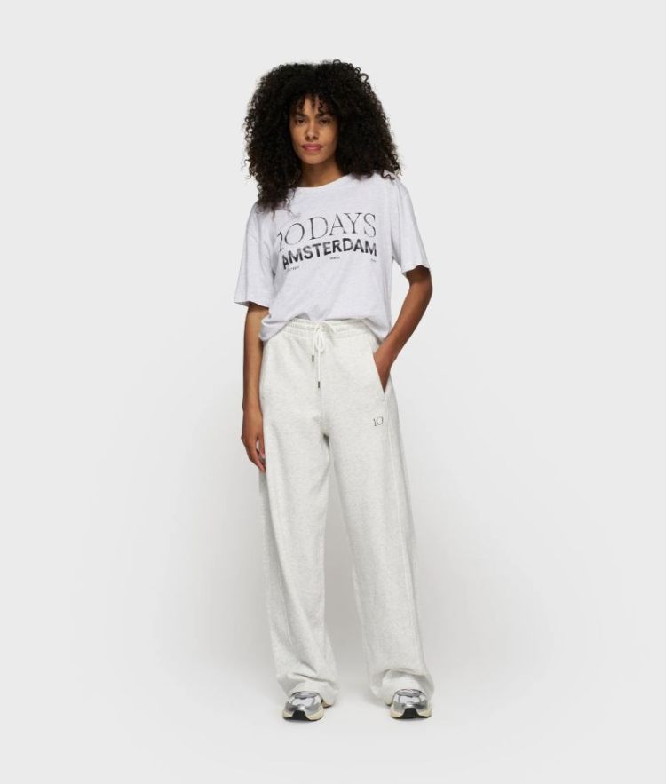 CREW NECK TEE LOGO WHITE GREY WHITE GREY