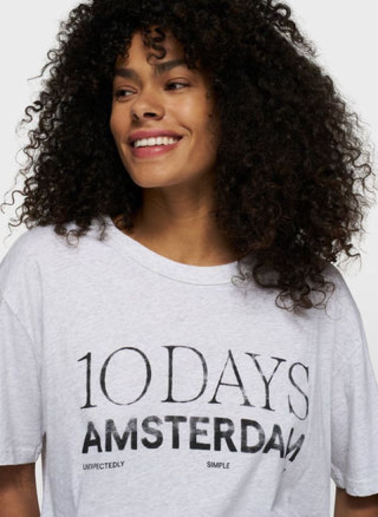 CREW NECK TEE LOGO WHITE GREY WHITE GREY