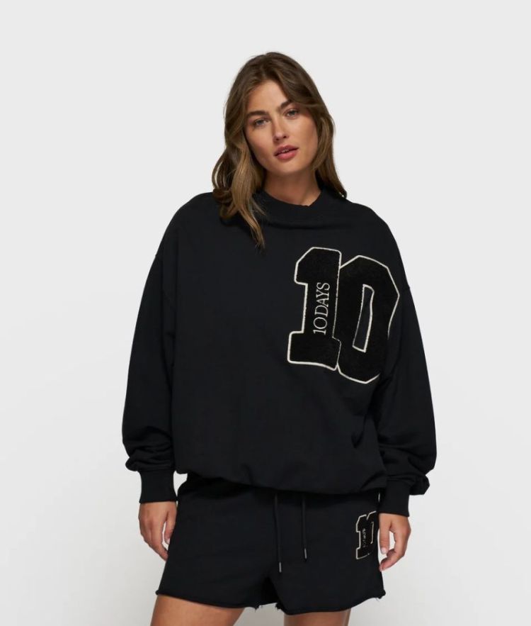 BASEBALL SWEATER 10 BLACK BLACK 