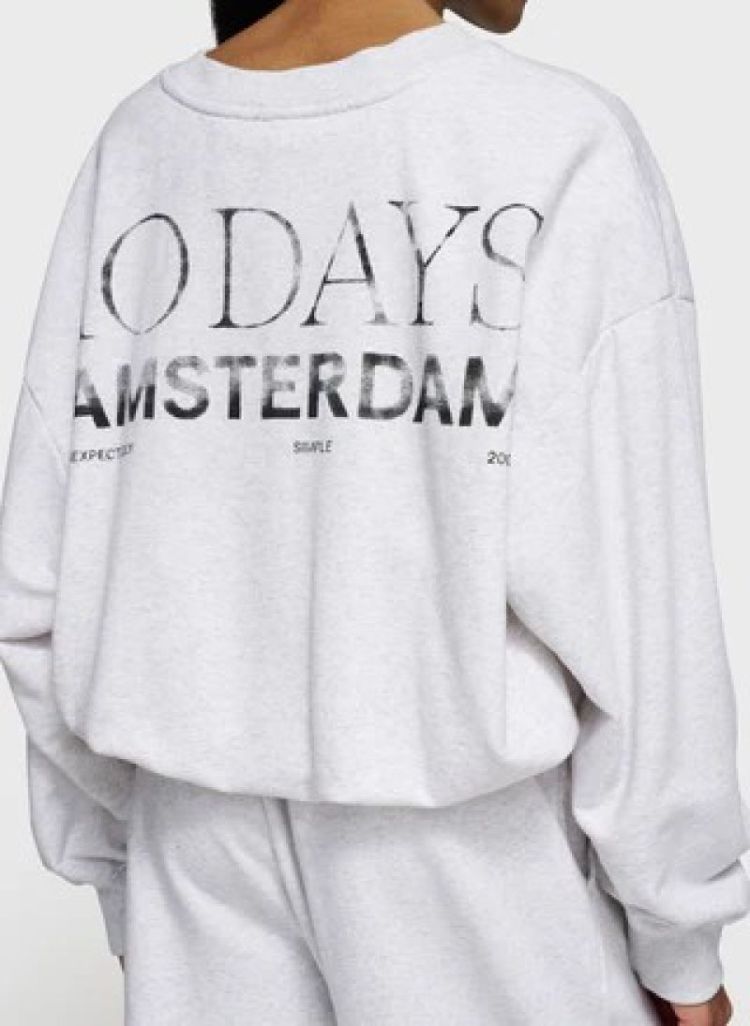 PLEATED SWEATER WHITE GREY WHITE GREY