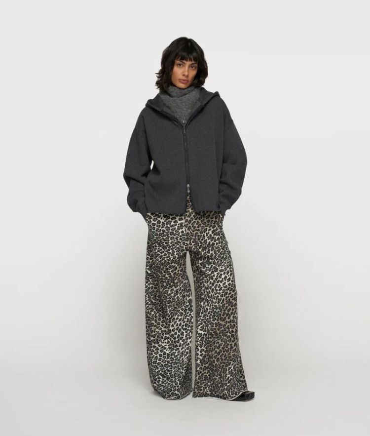 WIDE LEG JOGGER LEOPARD 4000 SOFT WHITE