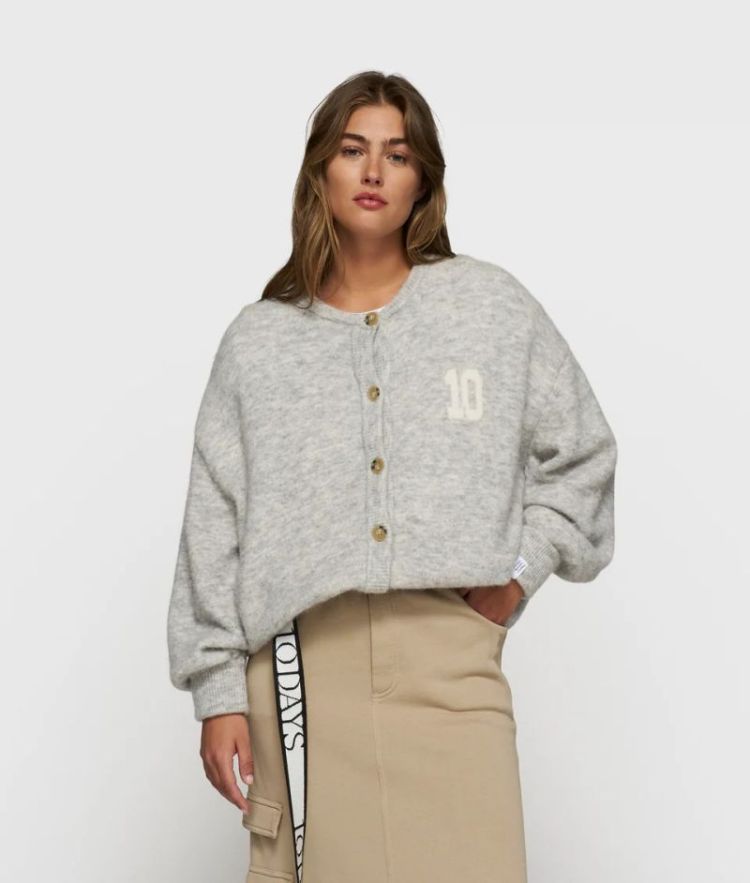 SOFT BASEBALL CARDIGAN 4001 light grey