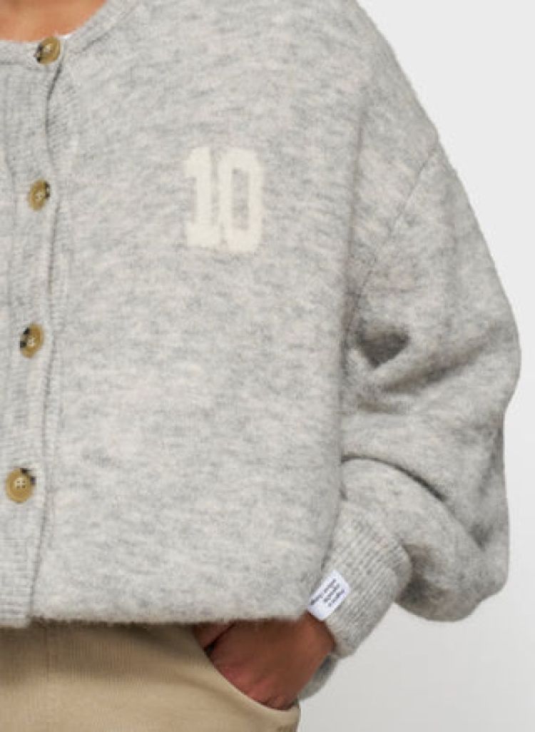 SOFT BASEBALL CARDIGAN 4001 light grey
