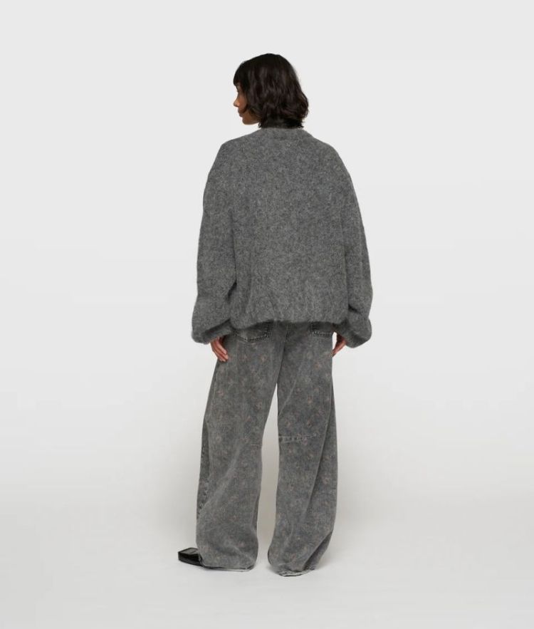 PUFFY HAIRY KNIT BOMBER 4002 ANTRA MELEE