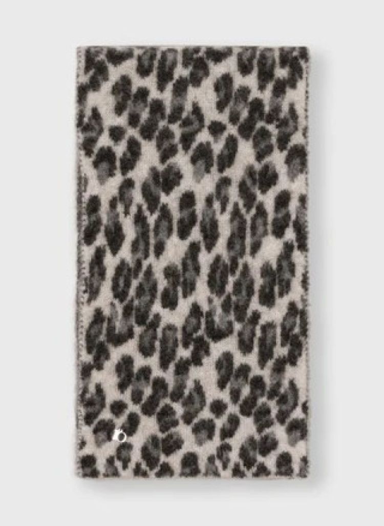 KNIT SCARF LEOPARD 4000 SOFT WHITE