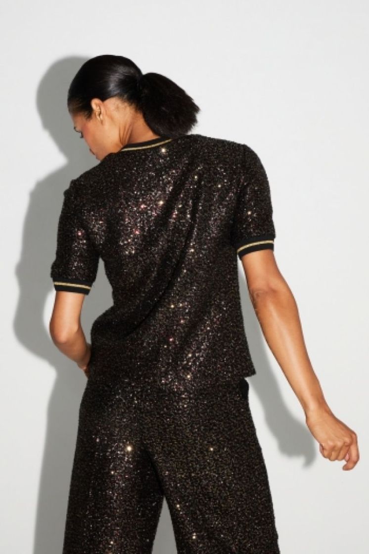 BLOUSE PAILLETTES BORDEAUX BORDEAUX