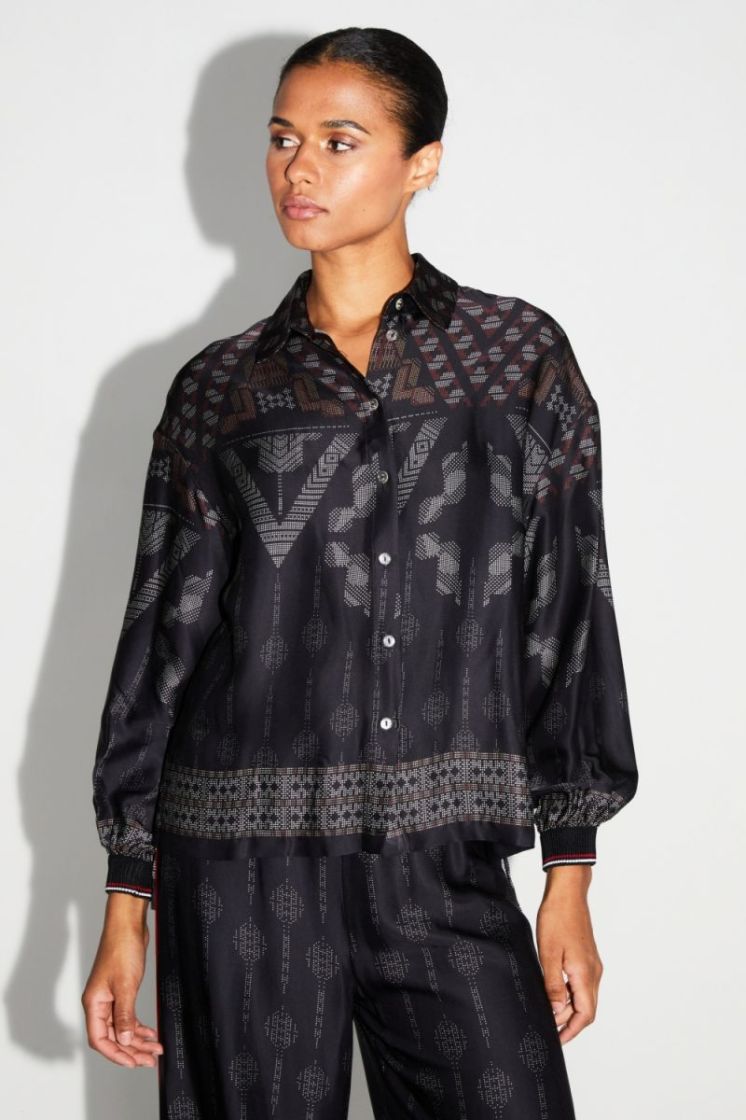 SHIRT PRINT EAGLE BLACK BLACK