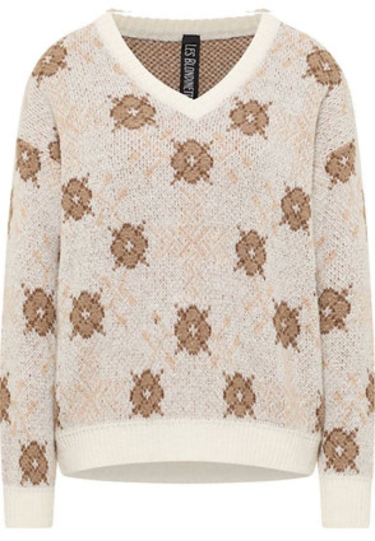 PULL GRAPHIQUE  BEIGE CAMEL