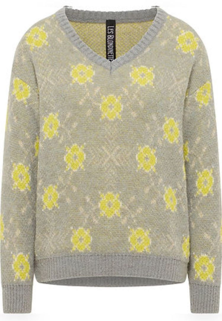 PULL GRAPHIQUE GRIS JAUNE