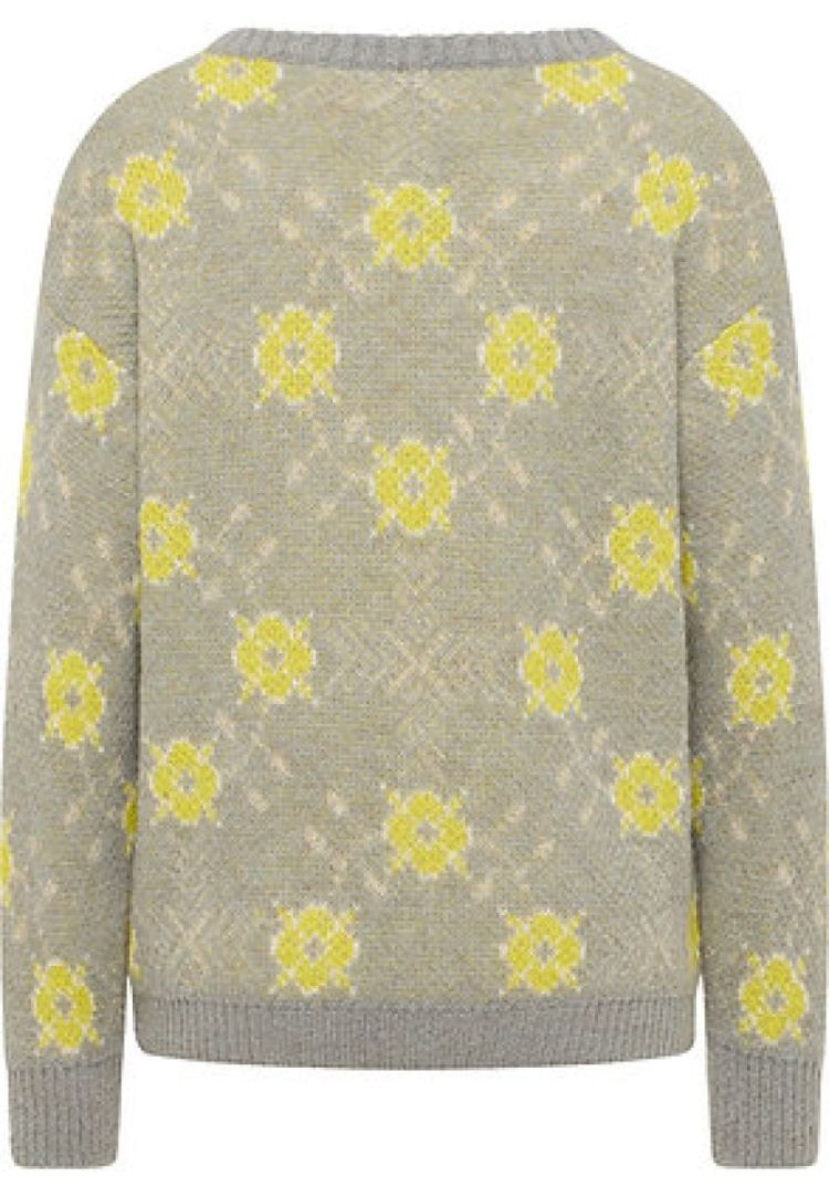 PULL GRAPHIQUE GRIS JAUNE