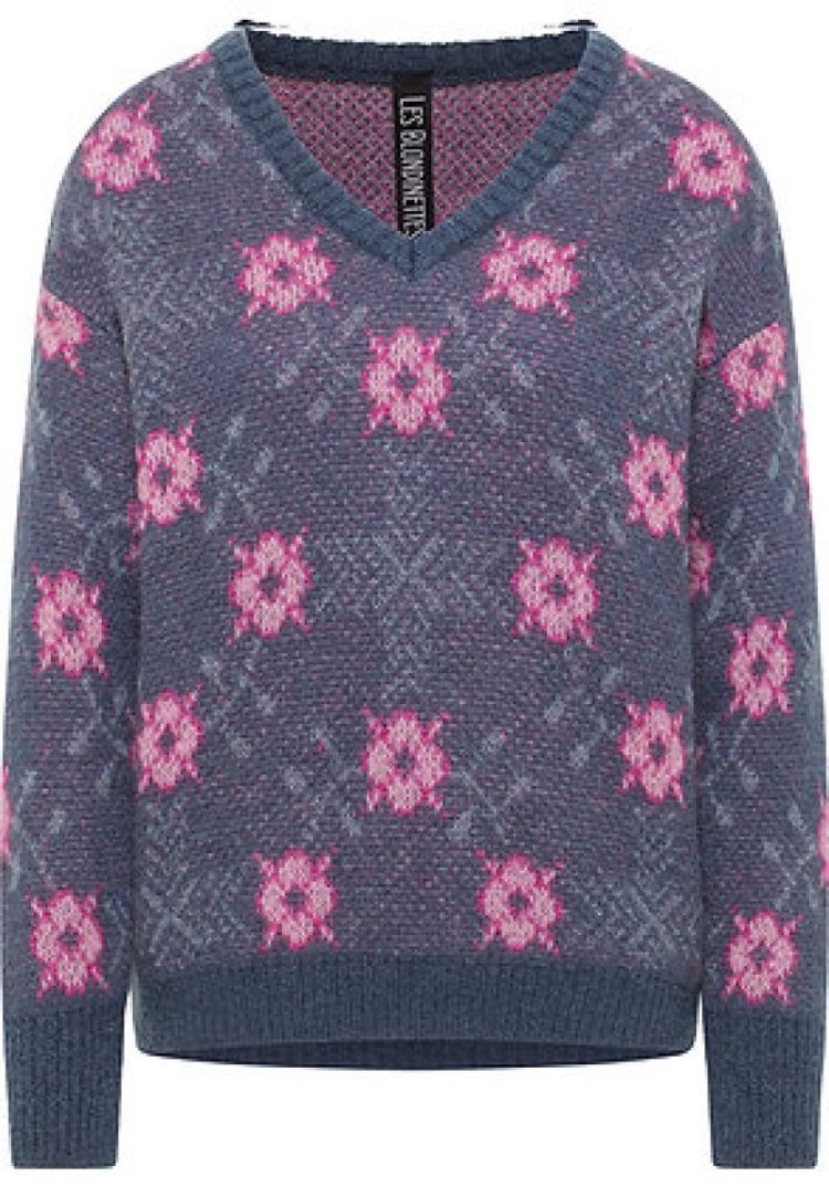 PULL GRAPHIQUE  BLEU ROSE