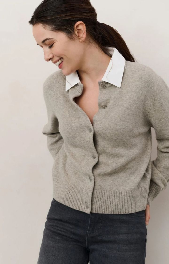 CARDIGAN DETACHABLE BROWNISH GREY