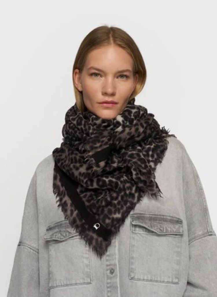 WOOL SCARF LEOPARD 4000 SOFT WHITE