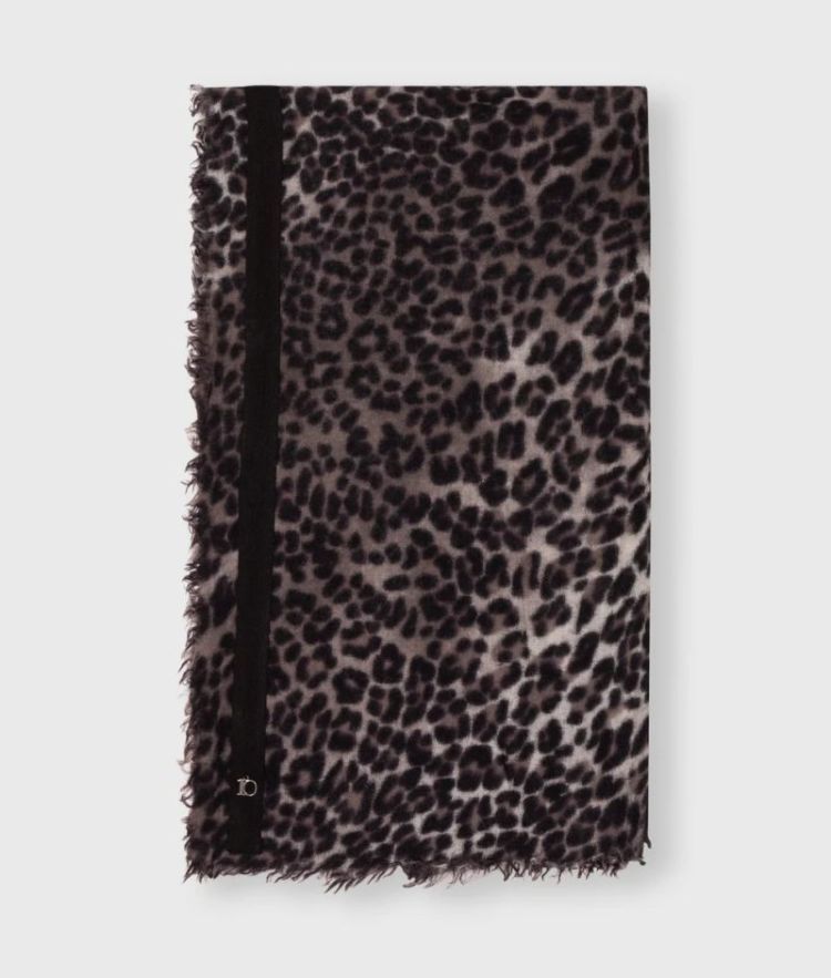WOOL SCARF LEOPARD 4000 SOFT WHITE