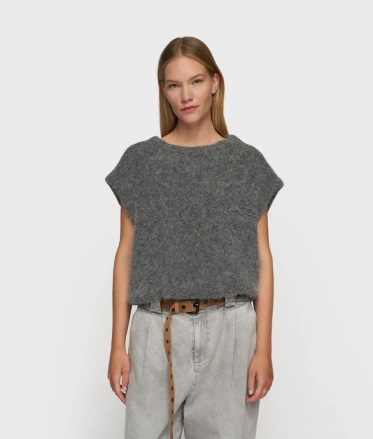 BALLON HAIRY KNIT TOP ANTRA MELEE