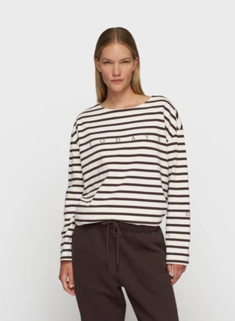 BOAT NECK TOP ECRU/WINE