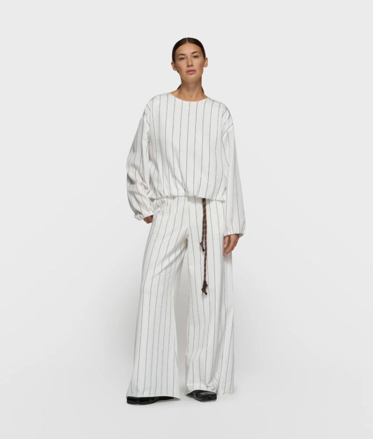 wide jogger pinstripe 1002 ECRU