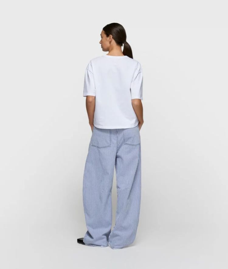western pants stripes 3029 WHITE BLUE