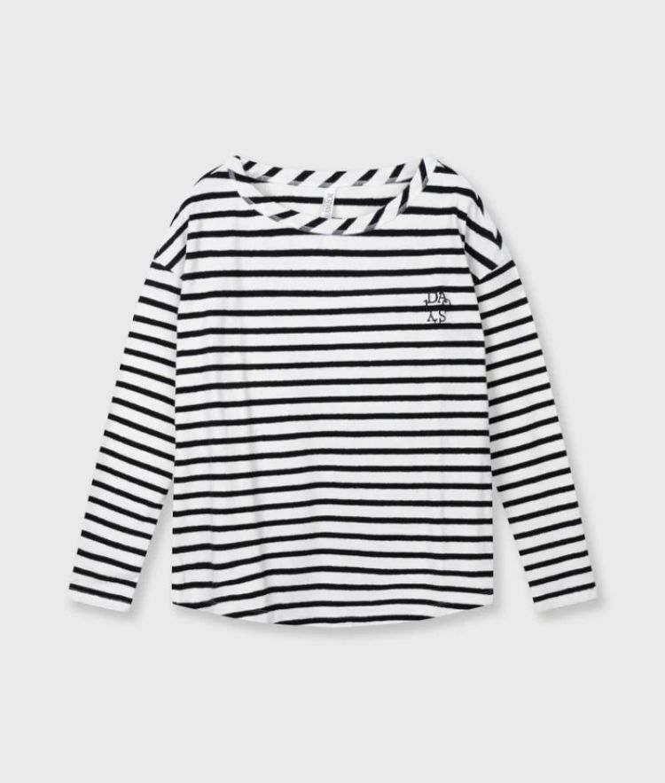 long sleeve tee stripes ECRU/BLACK