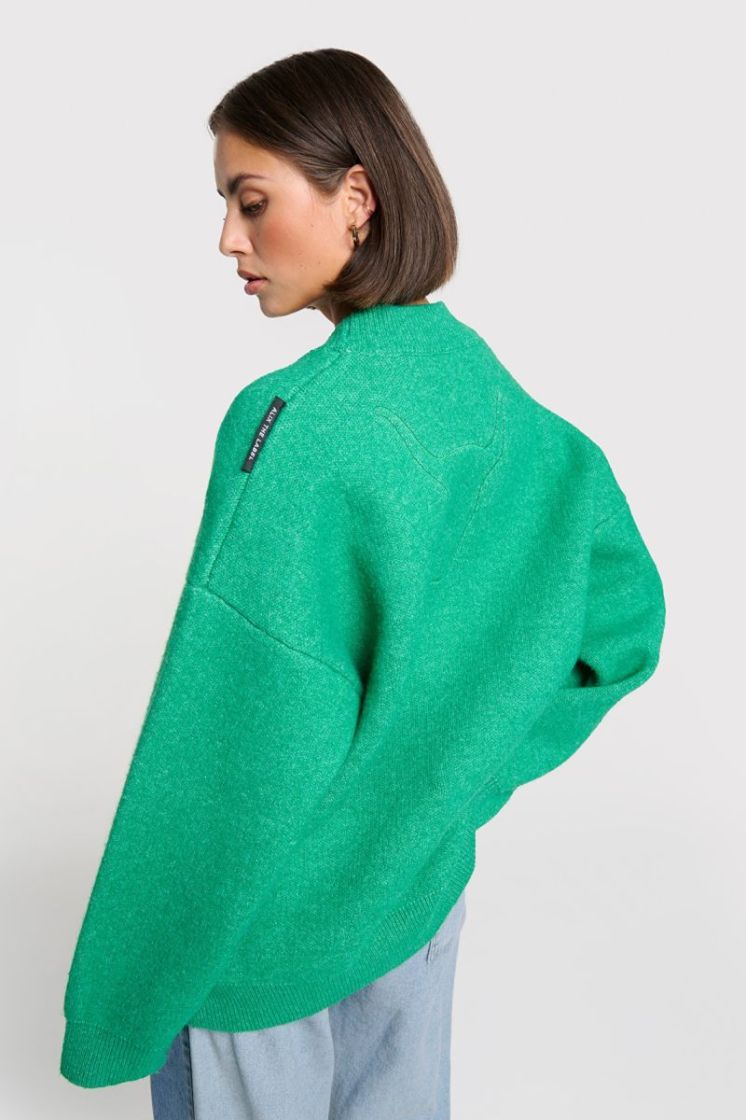 KNITTED HEAVY CADRIGAN BRIGHT GREEN