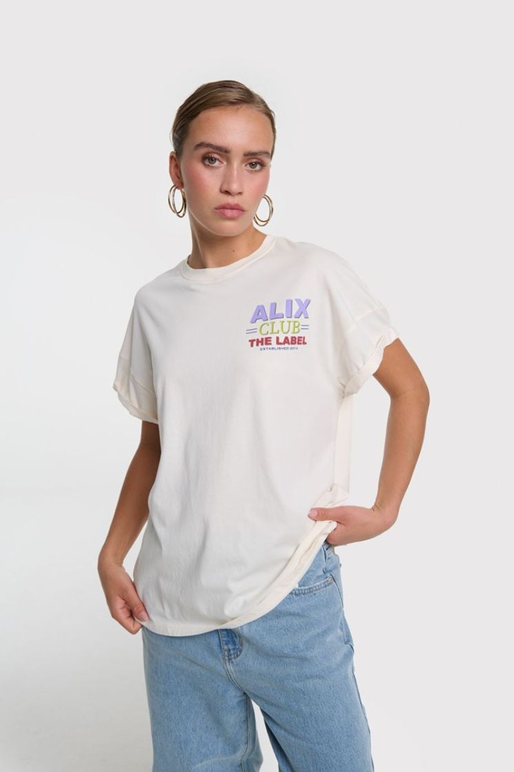 knitted alix club t-shirt CREAM