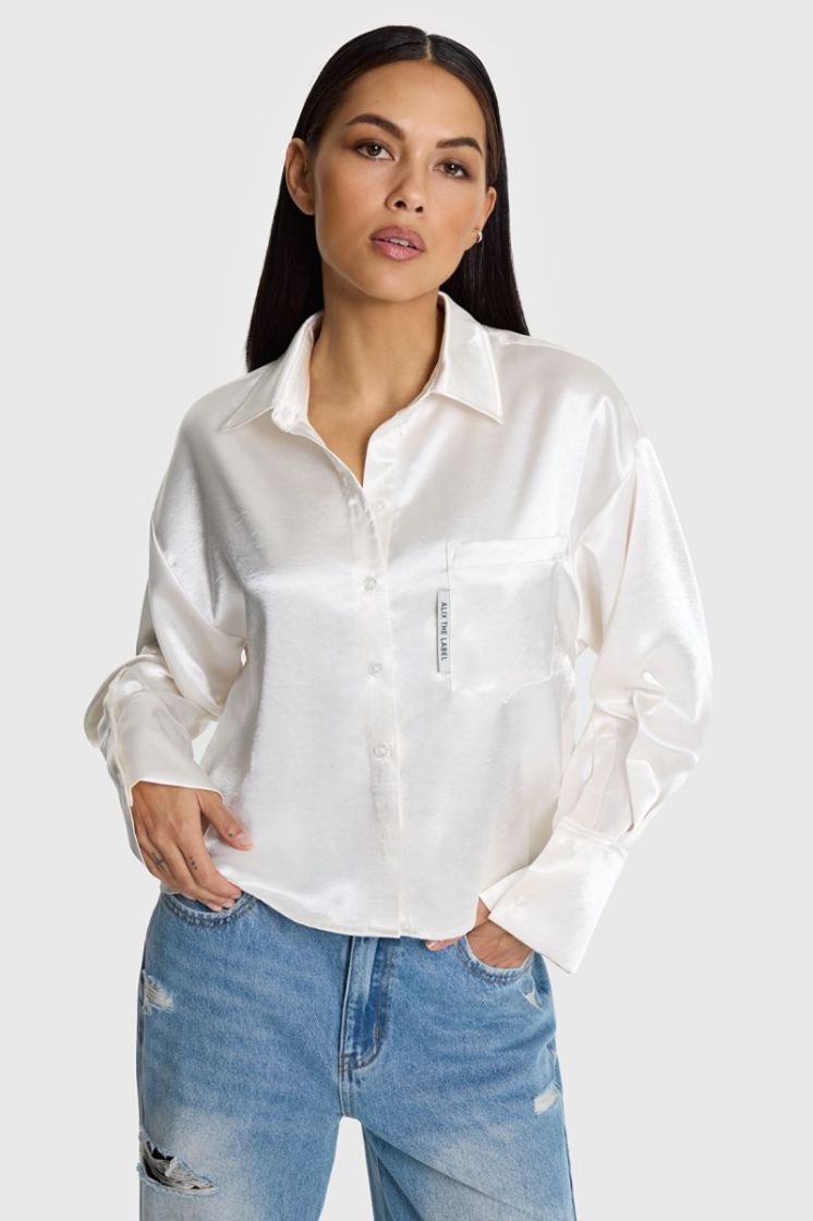 woven cropped  SOFT WHITE