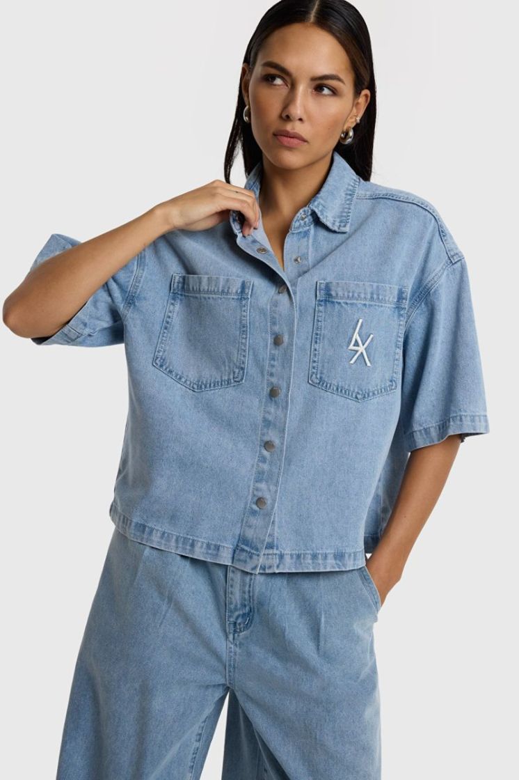 woven denim LIGHT BLUE