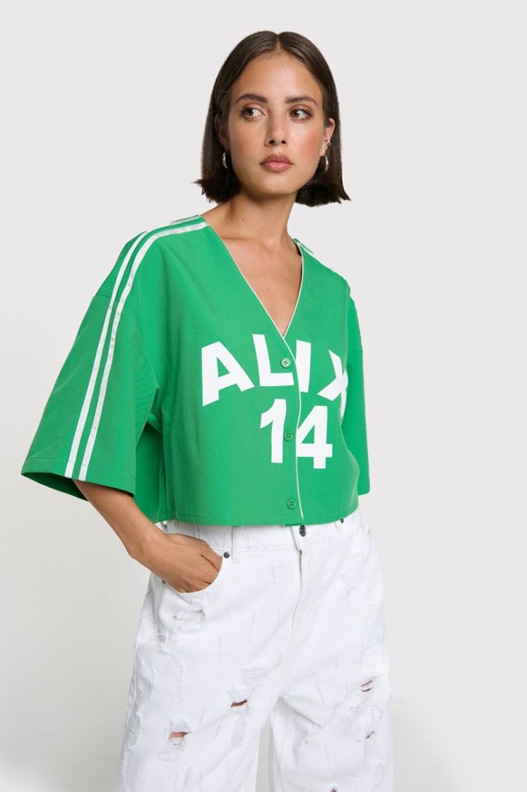CROPPED SHIRT BRIGHT GREEN