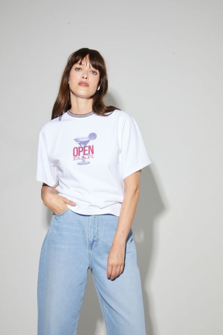 T-SHIRT COLETTE PRINT OPEN WHITE