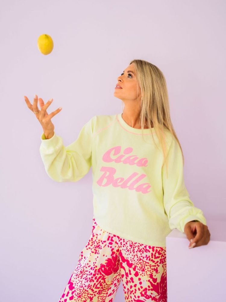 SWEAT CIAO BELLA  JAUNE