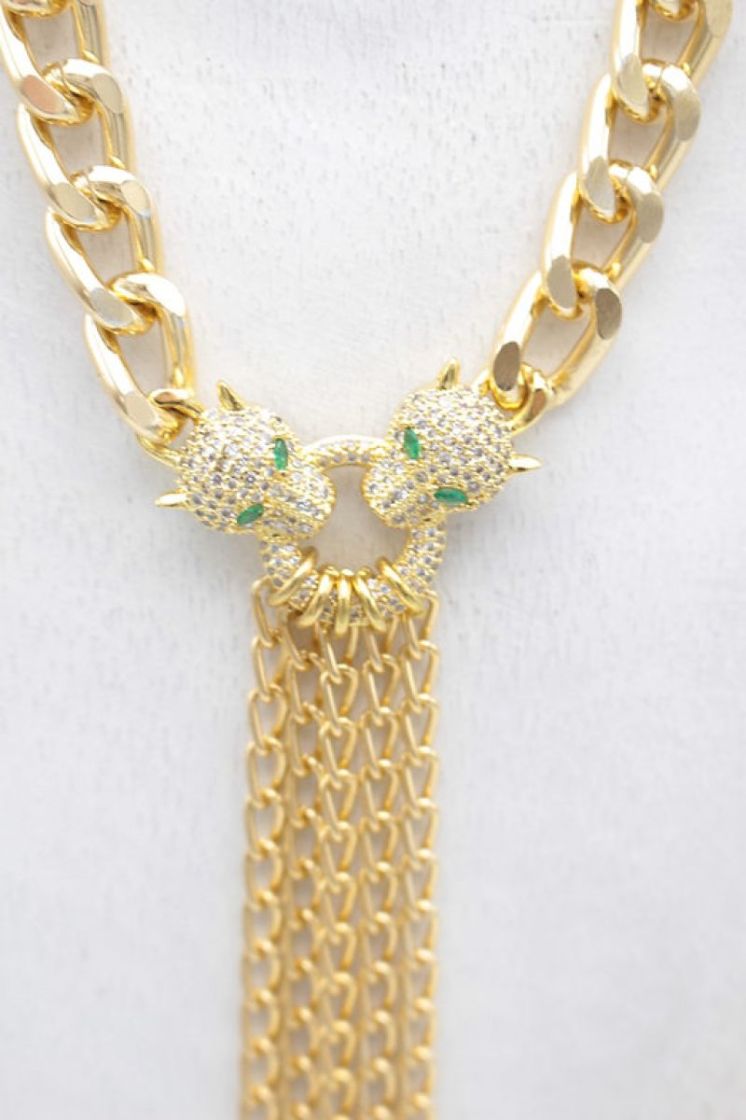 COLLIER CRAVATE STRASS OR