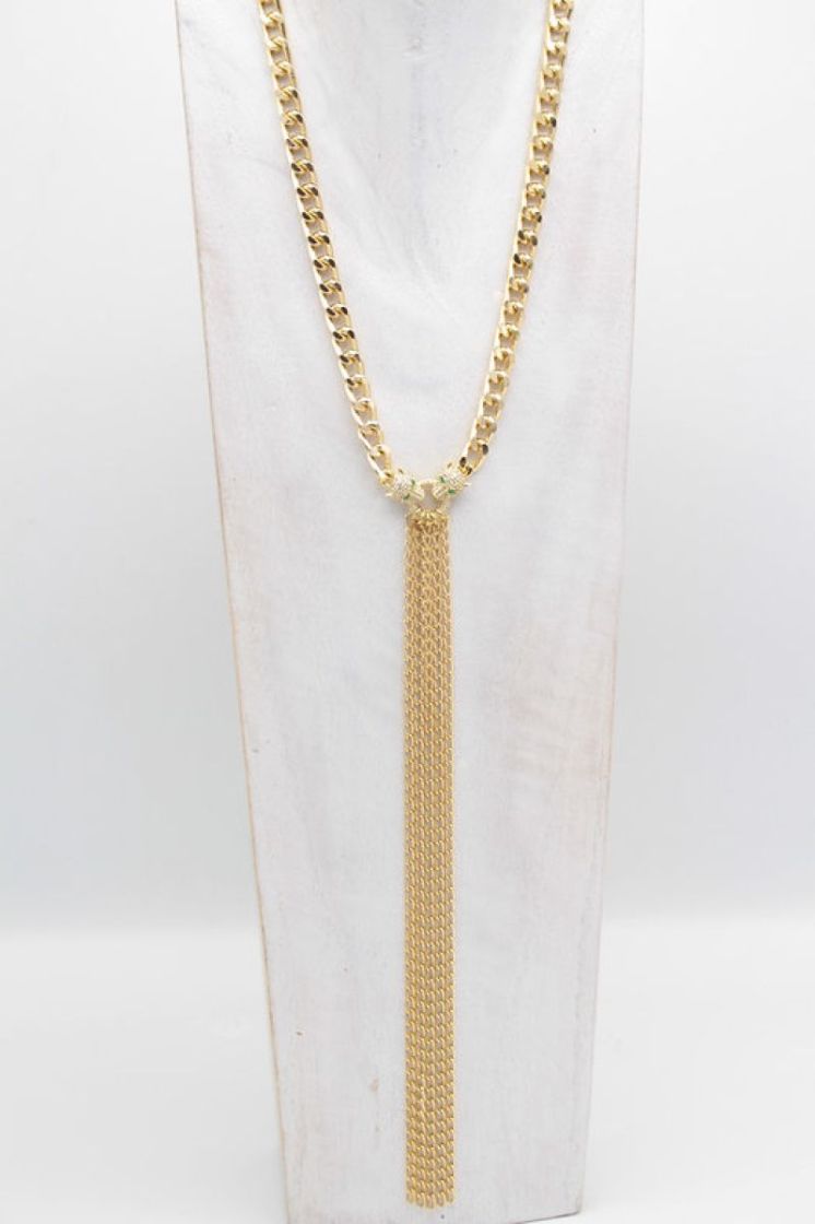 COLLIER CRAVATE STRASS OR
