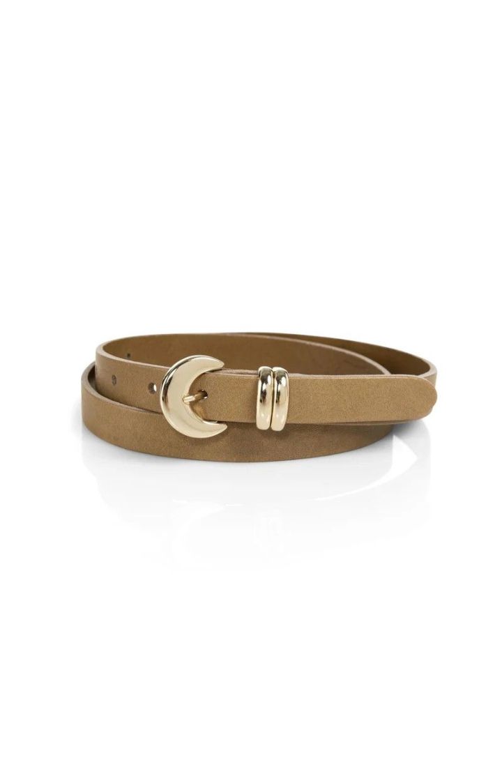 CEINTURE BOUCLE DORE KHAKI GREEN