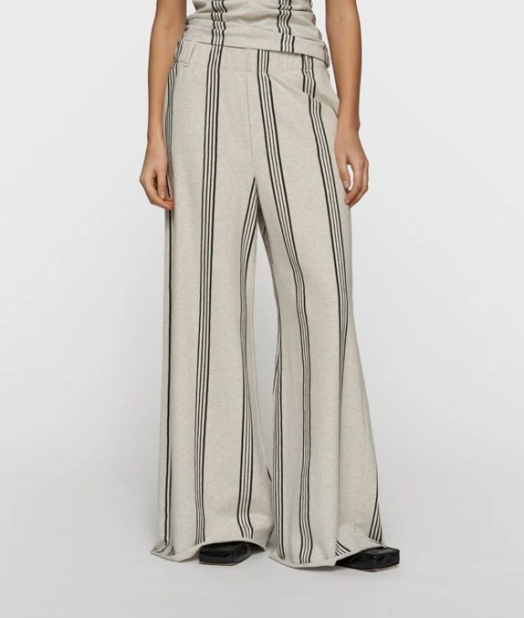 wide leg jogger stripes SOFT WHITE