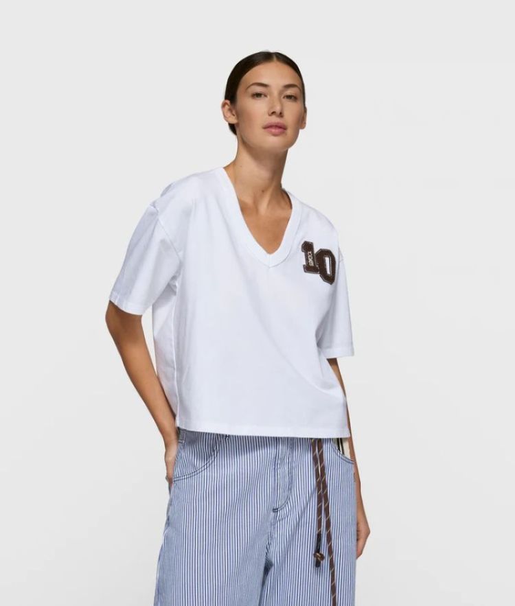 THICK COTTON V-NECK WHITE