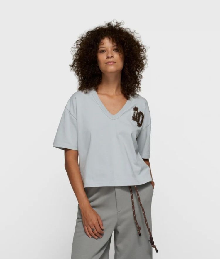 THICK COTTON V-NECK CLEAN BLUE