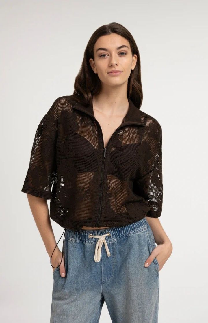Veste style crochet BROWN
