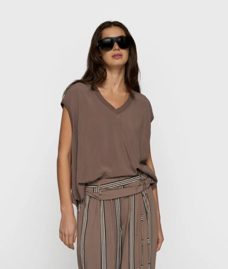 v-neck top viscose MOONROCK