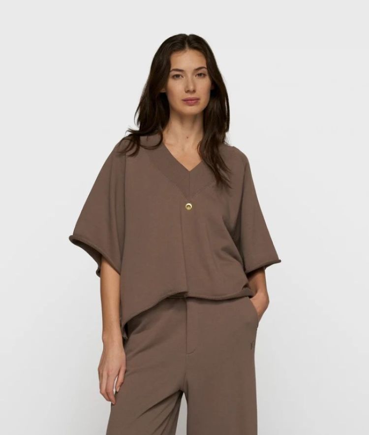short sleeve sweater v-neck  MOONROCK