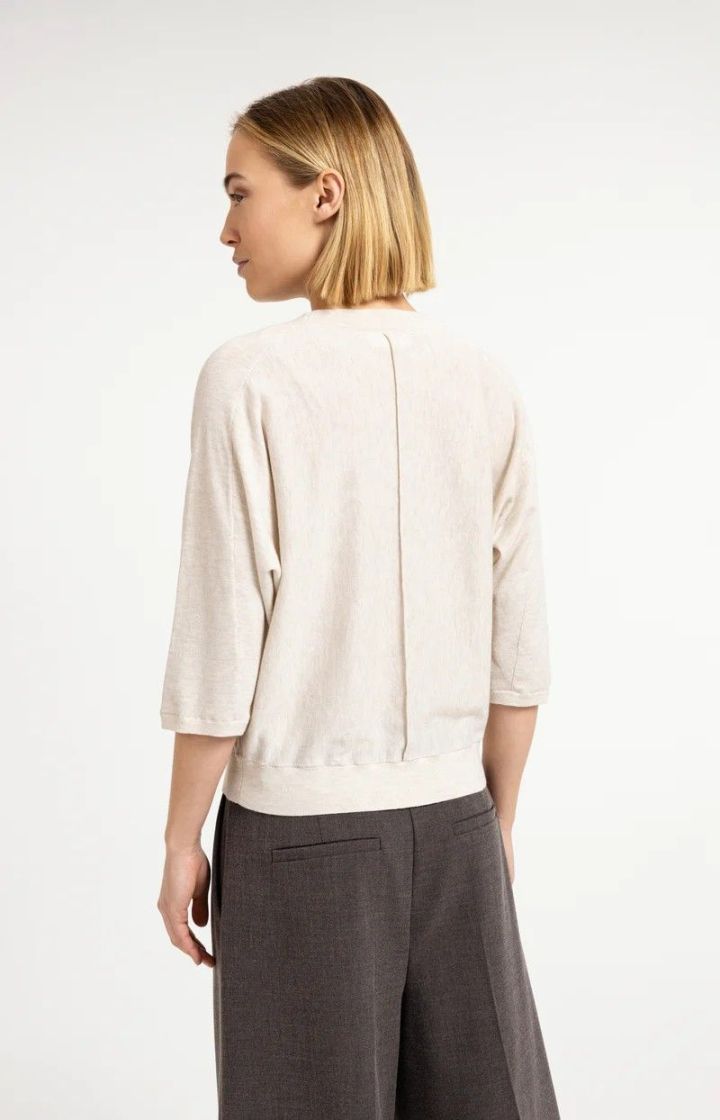 Pull col V avec coutures BEIGE