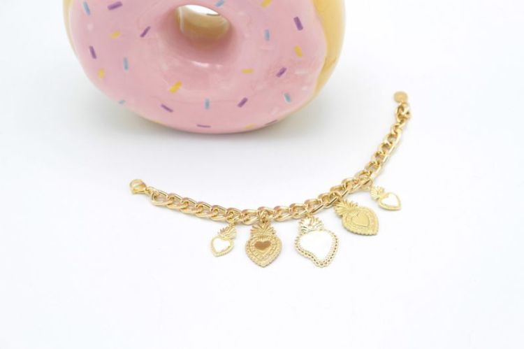 Bracelet doré multi coeurs OR
